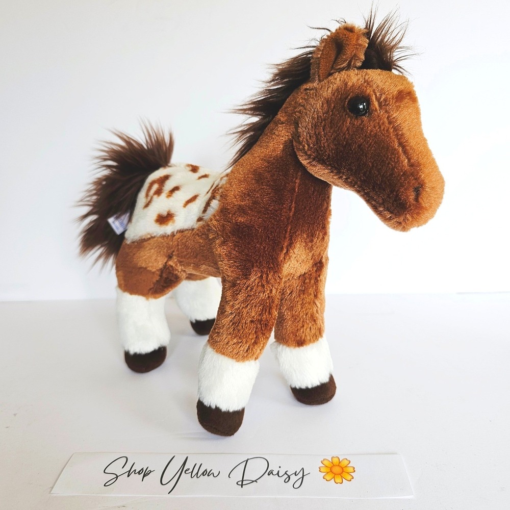 Aurora Horse Plush Brown White Spotted Appaloosa Stuffed Animal Pony 10.5in‎